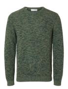 Slhvince Ls Knit Bubble Crew Neck W Tops Knitwear Round Necks Green Se...