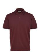 Slhdante Sport Ss Polo Tops Polos Short-sleeved Burgundy Selected Homm...