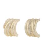 Seine Big Oval Ear G/Clear Accessories Jewellery Earrings Studs Gold S...