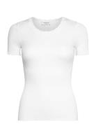 Rwbeatha Silk Ss Lace T-Shirt Tops T-shirts & Tops Short-sleeved White...