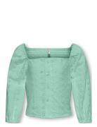 Kogpilea 3/4 Emb Anglaise Shirt Wvn Tops Blouses & Tunics Green Kids O...