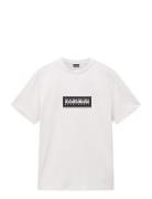 S-Box Logo Ss Tops T-shirts Short-sleeved White Napapijri