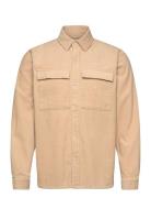 Utility Overshirt Tops Overshirts Beige Revolution