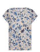 Sc-Felicity Aop Tops T-shirts & Tops Short-sleeved Blue Soyaconcept