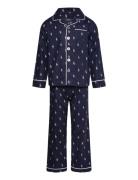S6-Sleepwear Pant Set Pyjamasetti Pyjama Navy Ralph Lauren Kids