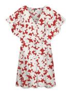 Vmdicthe S/L V-Neck Short Dress Wvn Ga Lyhyt Mekko Red Vero Moda