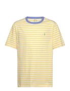 Striped Cotton Jersey Tee Tops T-shirts Short-sleeved Yellow Ralph Lau...