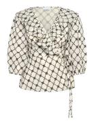 Kolina Blouse Tops Blouses Short-sleeved White Noella