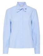 Yasoxa Ls Tie Neck Shirt S. Tops Shirts Long-sleeved Blue YAS