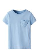 Nmfdeas Ss Top Tops T-shirts Short-sleeved Blue Name It