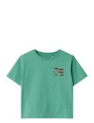 Nmmdavid Nreg Ss Top Box Tops T-shirts Short-sleeved Green Name It