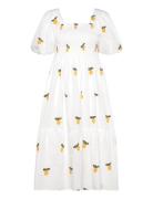 Cheri Fruit Dress Polvipituinen Mekko White A-View
