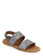 Sandals - Flat Matalapohjaiset Sandaalit Silver ANGULUS