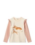 Tenley Placement Swim Tee Tops T-shirts Long-sleeved T-shirts Pink Lie...