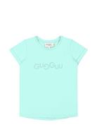 Logo T-Shirt Tops T-shirts Short-sleeved Blue Gugguu
