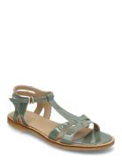 Sandals - Flat Matalapohjaiset Sandaalit Green ANGULUS