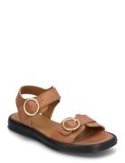 Sandals - Flat Matalapohjaiset Sandaalit Brown ANGULUS