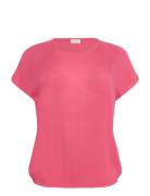 Kcami Stanley Ss Tops T-shirts & Tops Short-sleeved Pink Kaffe Curve