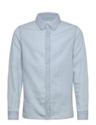 Slim-Fit Denim Shirt Tops Shirts Long-sleeved Shirts Blue Mango