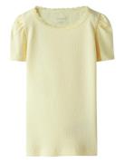 Nmfkab Ss Top Noos Tops T-shirts Short-sleeved Yellow Name It
