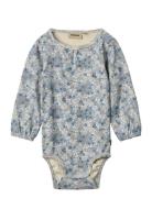 Body L/S Elmine Bodies Long-sleeved Blue Wheat