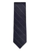 Solid Stripe Tie Solmio Kravatti Navy Michael Kors