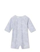 Matgoldie 3/4 Printed Suit. Grs Uimapuku Uima-asut Blue MINI A TURE