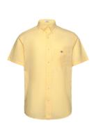 Reg Classic Poplin Ss Shirt Tops Shirts Short-sleeved Yellow GANT