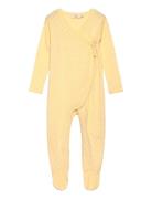 Pointelle Cross-Over Full Body Pitkähihainen Body Yellow Copenhagen Co...