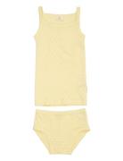 Pointelle Heart Underwear Set Alusvaatesetti Yellow Copenhagen Colors