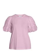 Visimonia O-Neck S/S Top Tops Blouses Short-sleeved Pink Vila