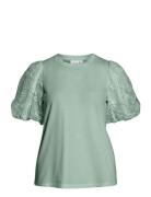 Visimonia O-Neck S/S Top Tops Blouses Short-sleeved Green Vila