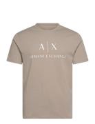 T-Shirt Tops T-shirts Short-sleeved Beige Armani Exchange