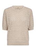 Mmkarin Marisol Ss Linen Knit Tops Knitwear Jumpers Beige MOS MOSH