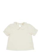 Solid Blouse W. Collar Ss Tops Blouses & Tunics Cream Copenhagen Color...