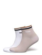 2P Sh Stripe Cc Nilkkasukat Lyhytvartiset Sukat Beige BOSS