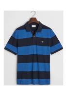 Block Stripe Polo Tops Polos Short-sleeved Blue GANT