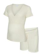 Mlpansy Lia Ss Jrs Pyjamas Set 2F Pyjama Cream Mamalicious