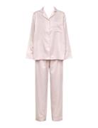 Leo Sateen Pyjamas Aop Pyjama Pink Missya