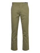 Straight Fit Linen-Cotton Pant Bottoms Trousers Chinos Khaki Green Pol...