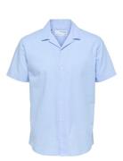 Slhrelaxsun Shirt Ss Resort Tops Shirts Short-sleeved Blue Selected Ho...