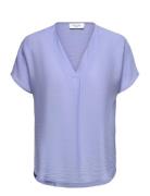 Rwroa Sl Regular Blouse Tops Blouses Short-sleeved Purple Rosemunde