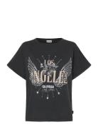 Pzhattie Wing Tshirt Tops T-shirts & Tops Short-sleeved Black Pulz Jea...