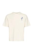 Cfjaxson Tee With Backprint Tops T-shirts Short-sleeved Cream Casual F...