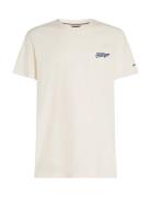 Hilfiger Summer Photo Tee Tops T-shirts Short-sleeved Cream Tommy Hilf...