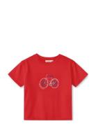 Sommer Bike T-Shirt Tops T-shirts Short-sleeved Red Fliink