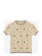 Mela Ss Blouse Tops Blouses Short-sleeved Cream Fliink