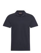 Dylan Piqué Shirt Tops Polos Short-sleeved Navy Morris