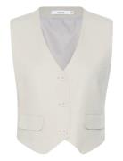 Elarahgz Linen Waistcoat Blazers Single Breasted Blazers Cream Gestuz