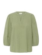Kajollia Blouse Tops Blouses Long-sleeved Green Kaffe